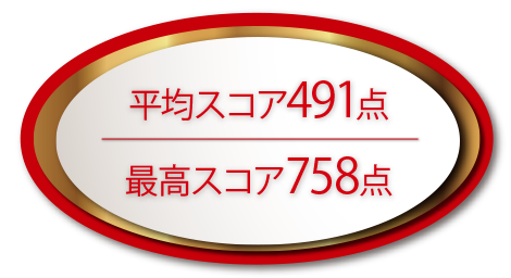平均スコア491点　最高スコア758点